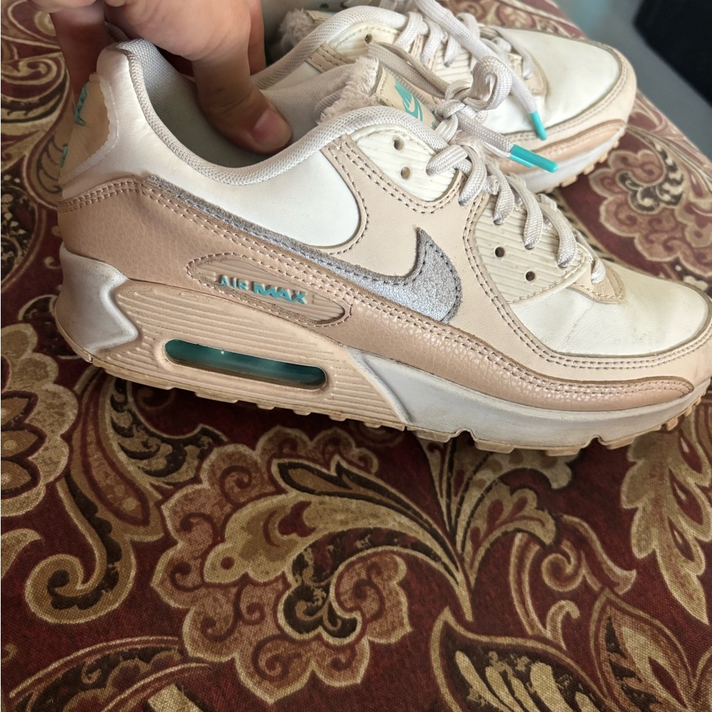 Nike Air Max Sneakers in White and Tan
